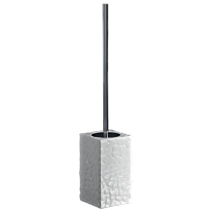 Portascopino in ceramica bianco - serie Fibra