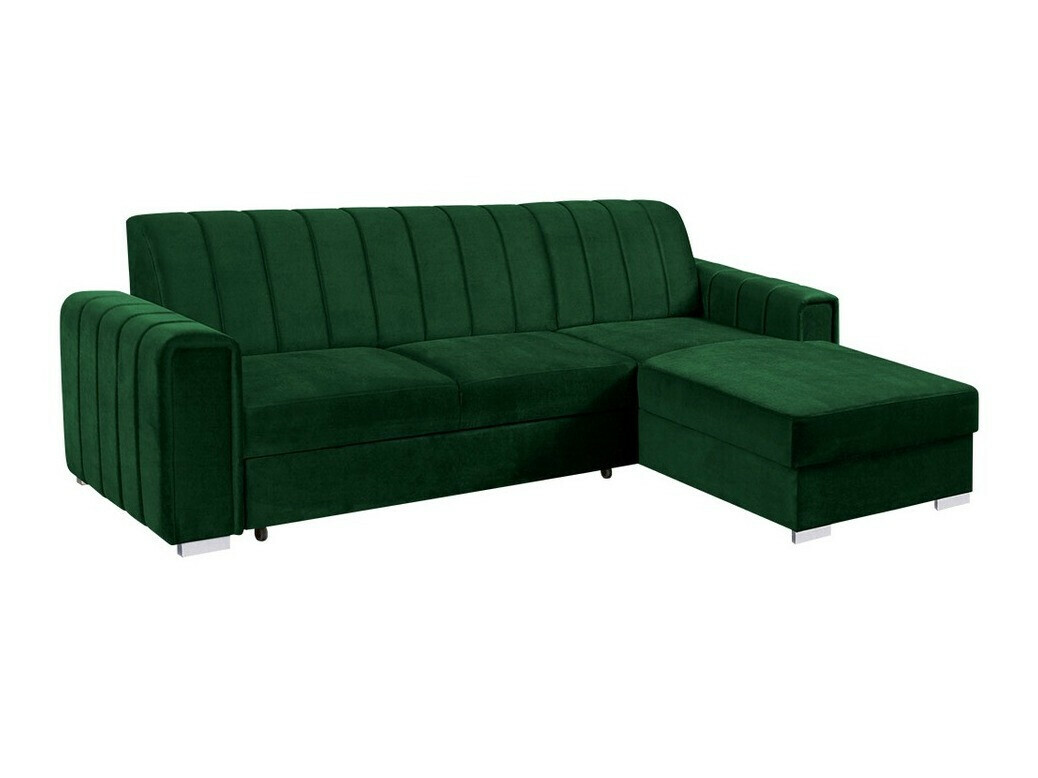 Sofá rinconero columbus 166, verde, función de descanso, caja de ropa de cama, 260x183x86cm