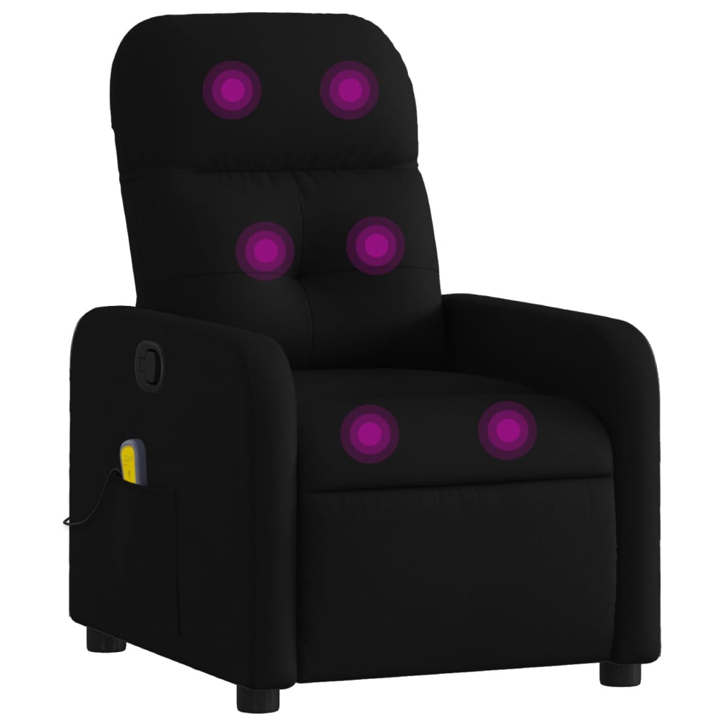 Fauteuil de massage inclinable Noir Tissu - 2