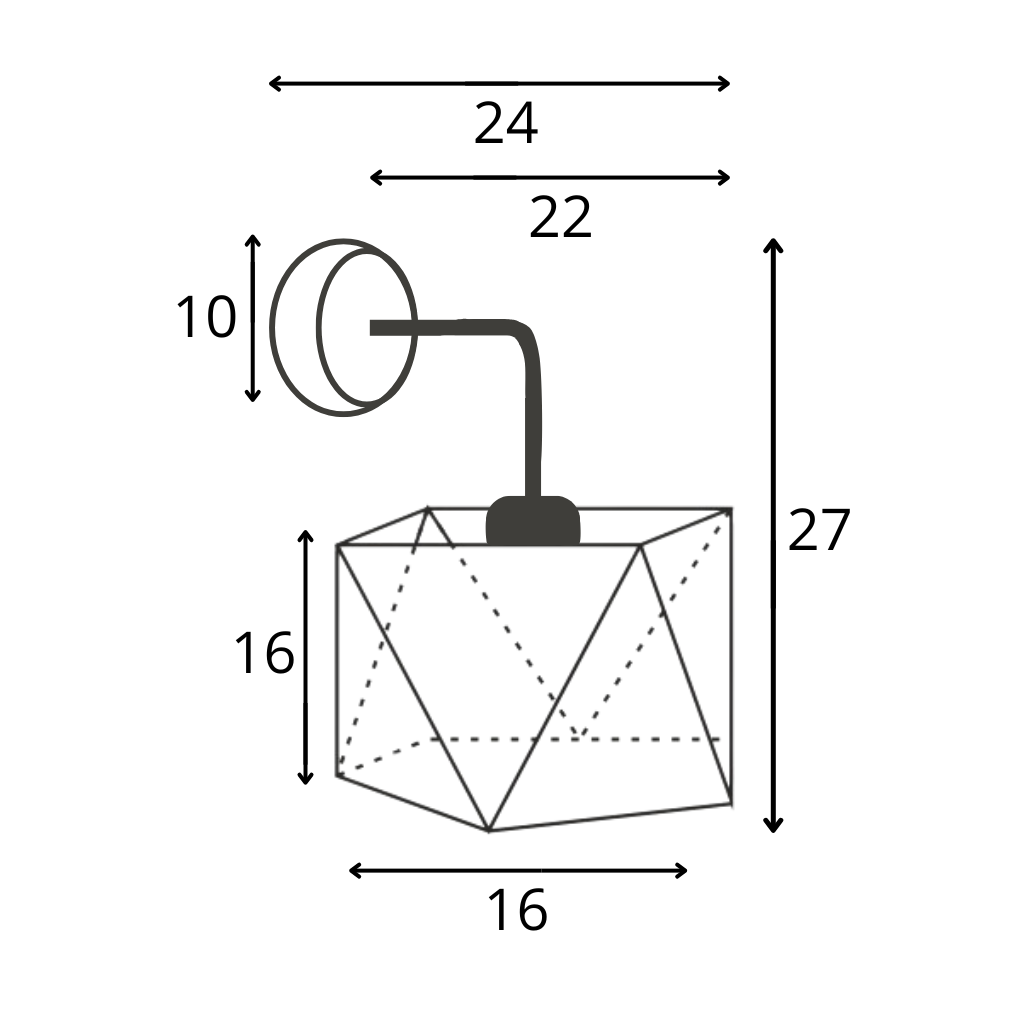Kinkiet lampa ścienna lampa na ścianę z abażurem diament BURNE - 2
