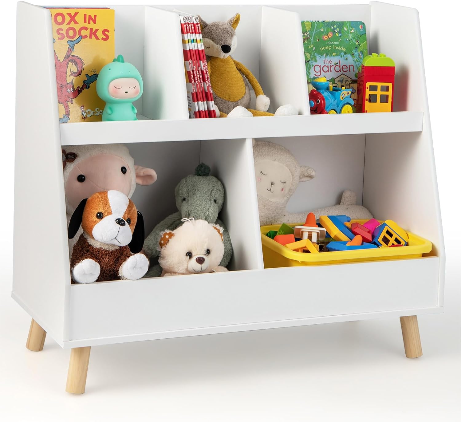 Bibliothèque Enfant Murale - Meuble Rangement Jouets Et Livres, étagère Chambre Bébé, En Bois Et Yarnwood, Facile à Monter