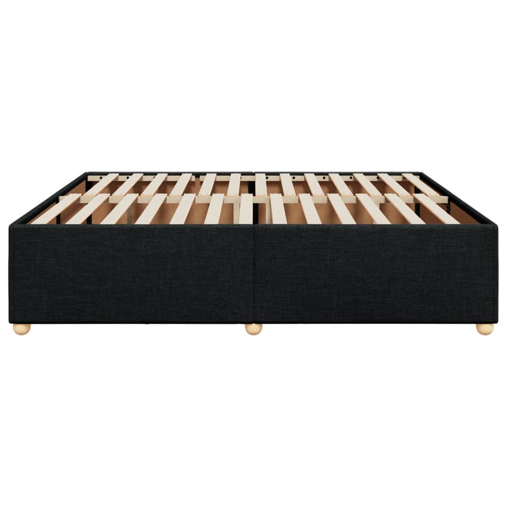 Cadre de lit sans matelas noir 200 x 200 cm tissu - 5