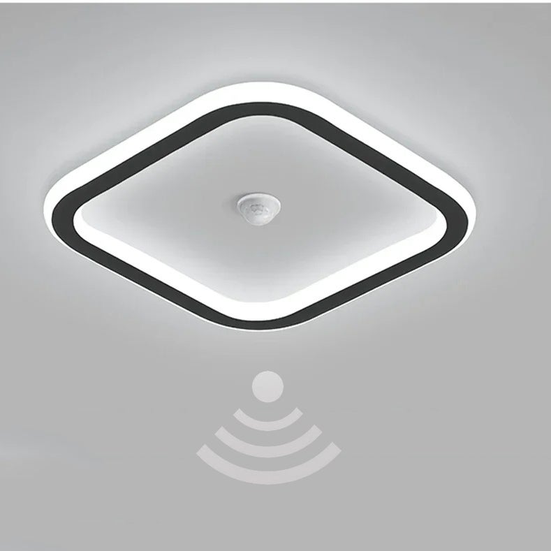 Lámpara de techo led con sensor de movimiento para interiores, 18 w, 6000 k, luminaria activada,lámpara de techo moderna empotrada negra para armario.