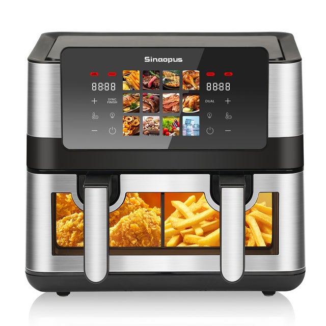 Freidora de aire 8,5 L doble o una cuba, 12 programas, ventana, pantalla táctil, máx. 200 ℃