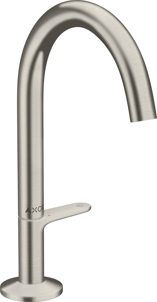 hansgrohe AXOR One robinetterie de lavabo Select 170 avec vidage PUSH-Open, saillie 140mm, 48020800, Farbe: Aspect inox