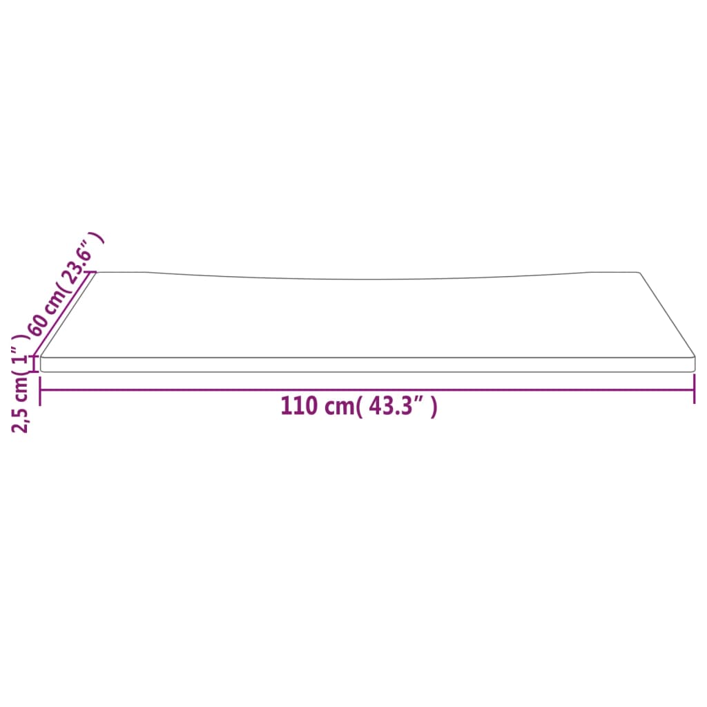 Maison Exclusive - Dessus de bureau blanc 110x60x2,5 cm bois massif de pin - 7