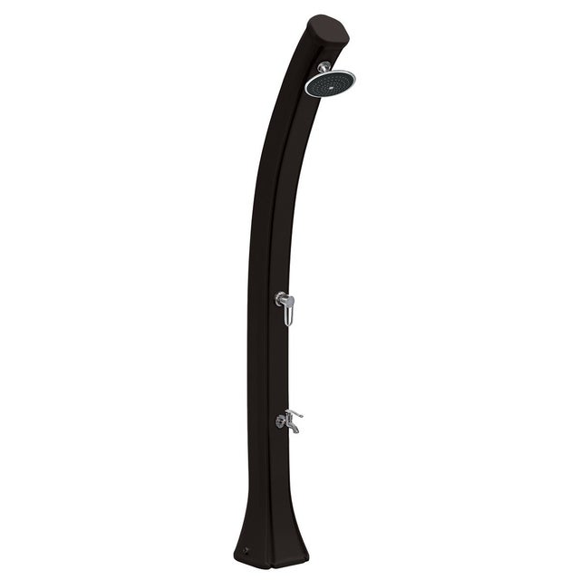 Douche Solaire Extérieure Happy Anthracite 4x4 44L Formidra - 222x26x29cm Polyéthylène HD Rince Pieds + Mitigeur + Pommeau - - A