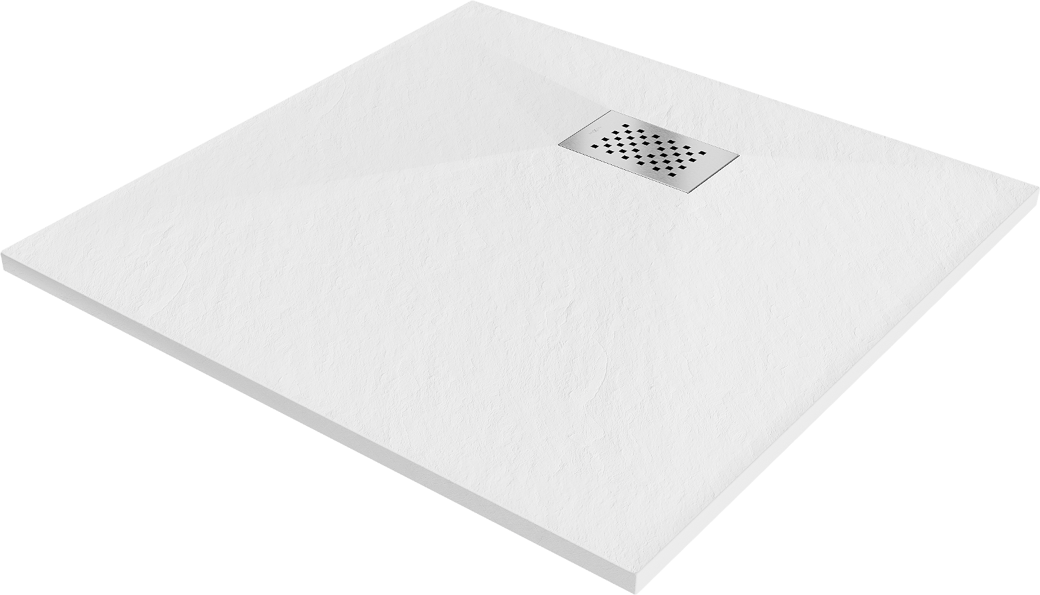Mexen Hugo brodzik kwadratowy SMC 90 x 90 cm, biały, maskownica inox - 42109090-X
