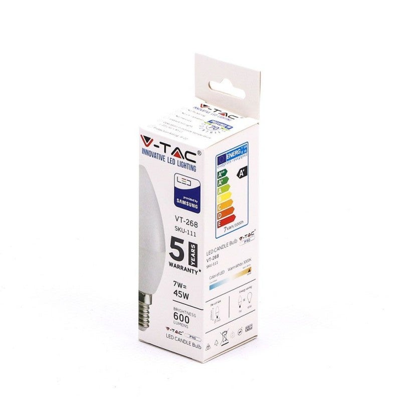 Lampadina LED SAMSUNG 7W E14 Candela VT-268 - 6400K - 9