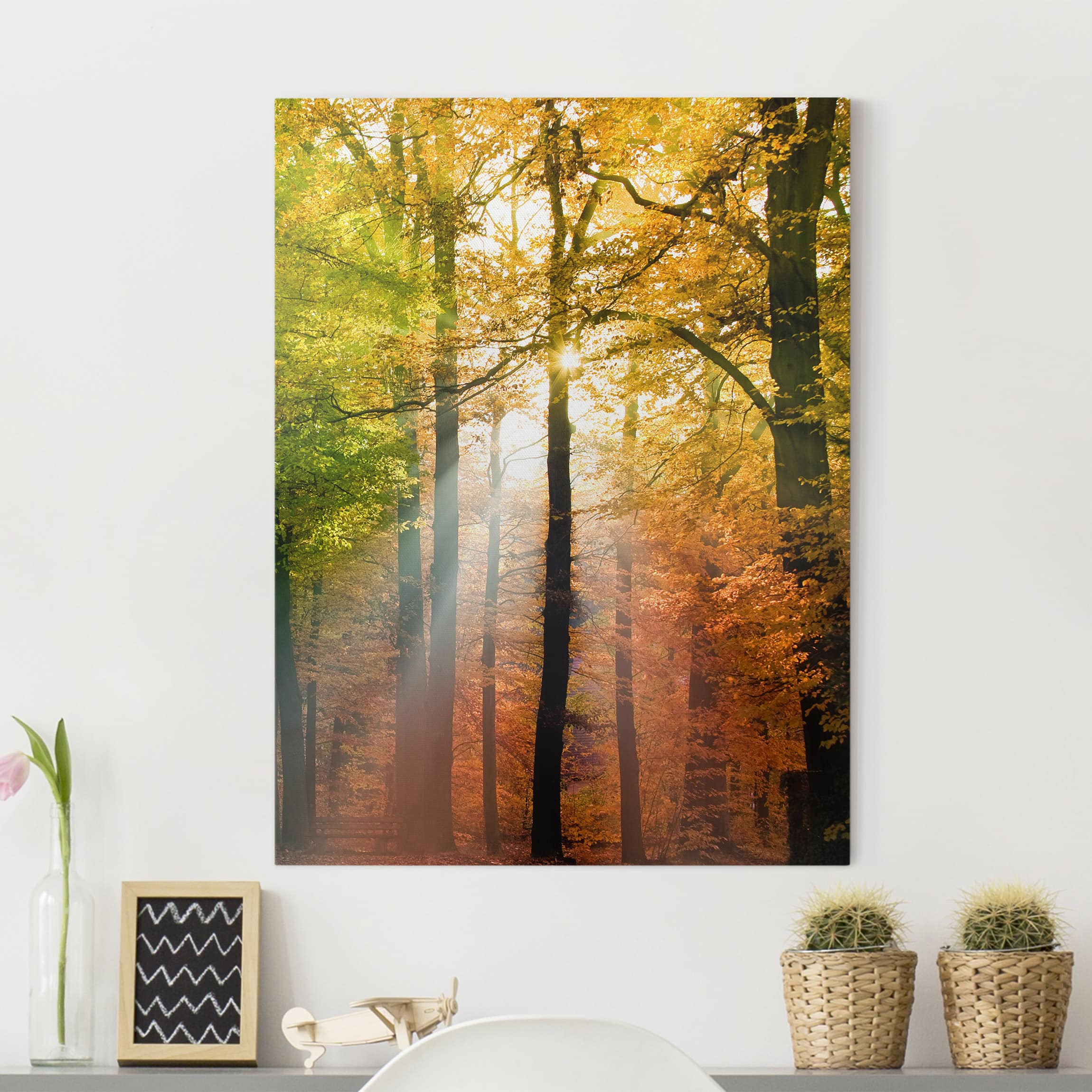 Lienzo cuadro en lienzo bastidor impresion en lienzo naranja paisaje panorama bosque 146 cocina dormitorio salón pasillo 30 x 40 cm
