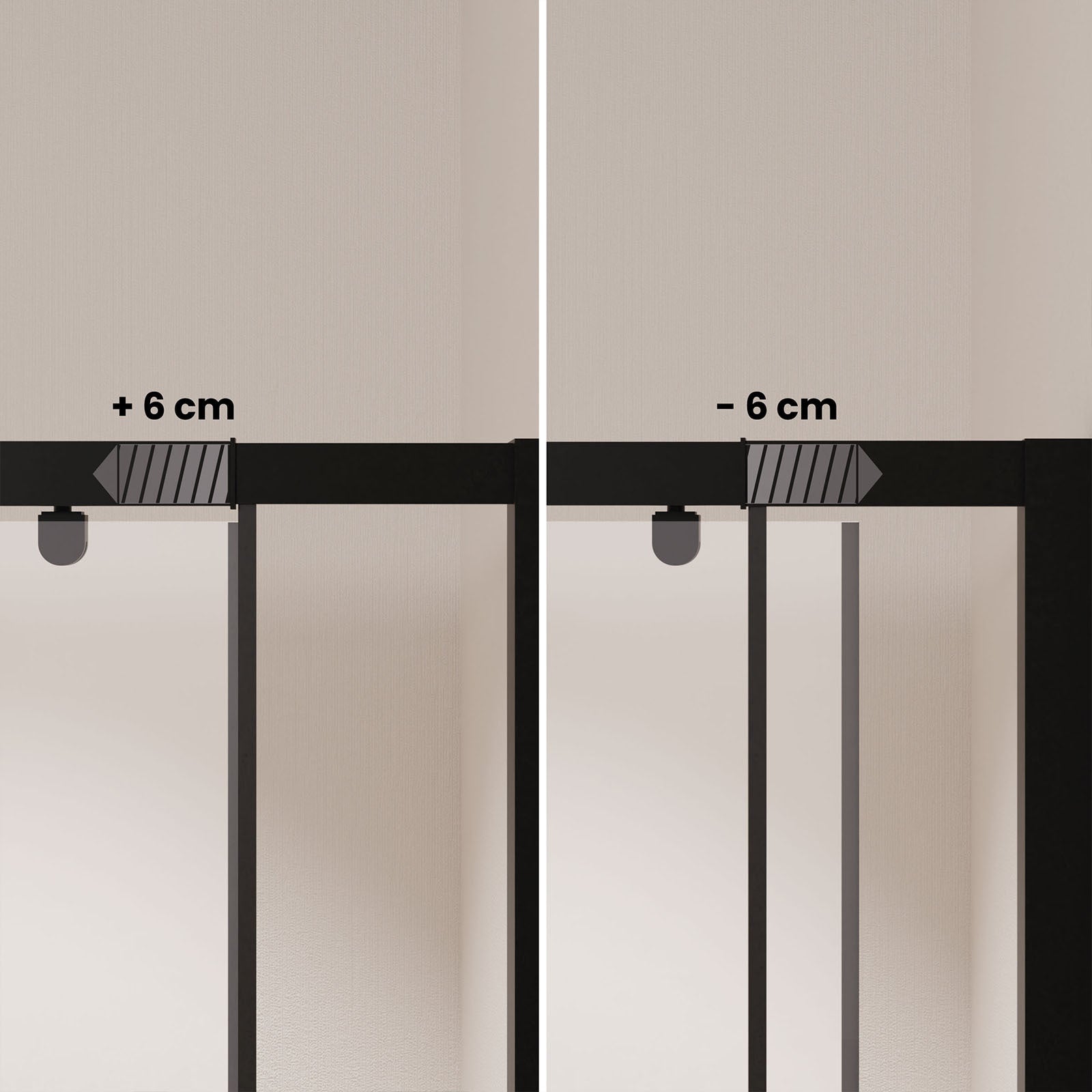 Porta doccia Pivotante Nera 80-90x185 cm - Estensibile da 78 a 90 cm - BLACK SLIDE 80 90 - 6