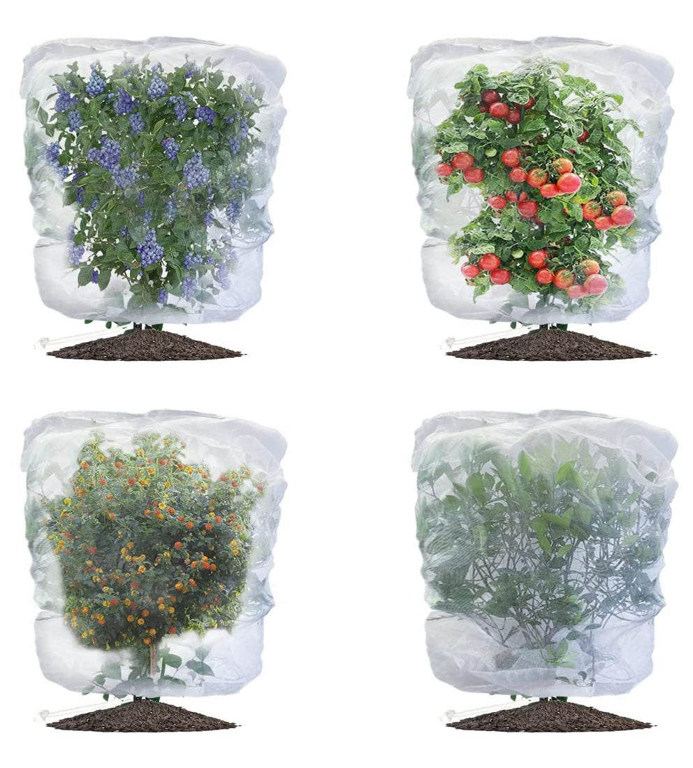 100 Sacs De Protection Réutilisables Pour Fruits - Filet à Cordon De Serrage - 13x18 Cm - Anti-oiseaux, Insectes - Jardin - 8