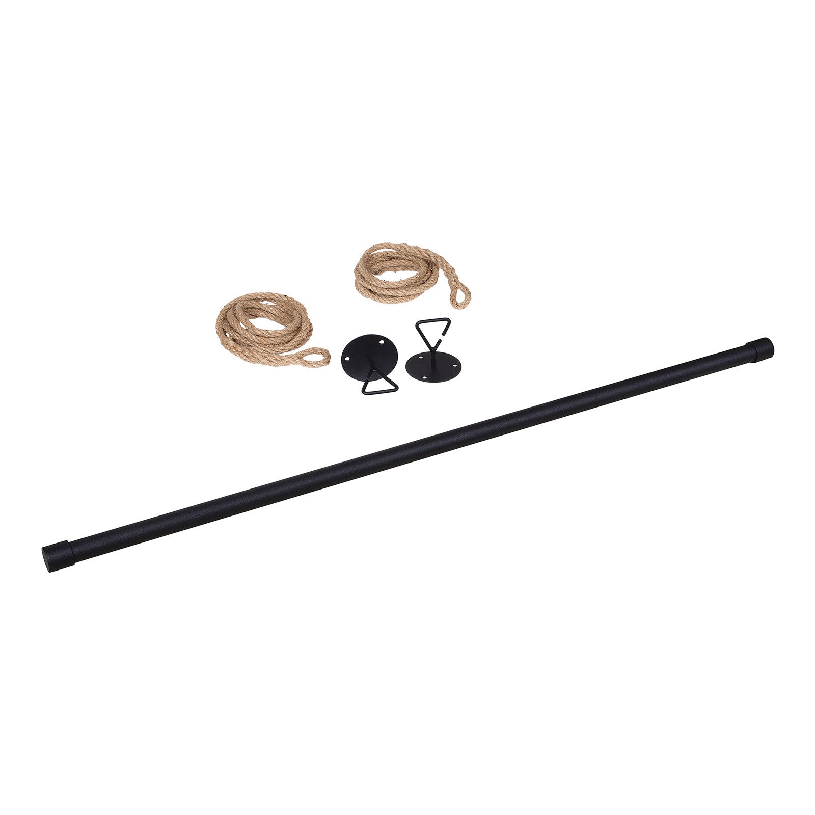 Penderie suspendue bois L100cm noir avec corde LEXY - 6