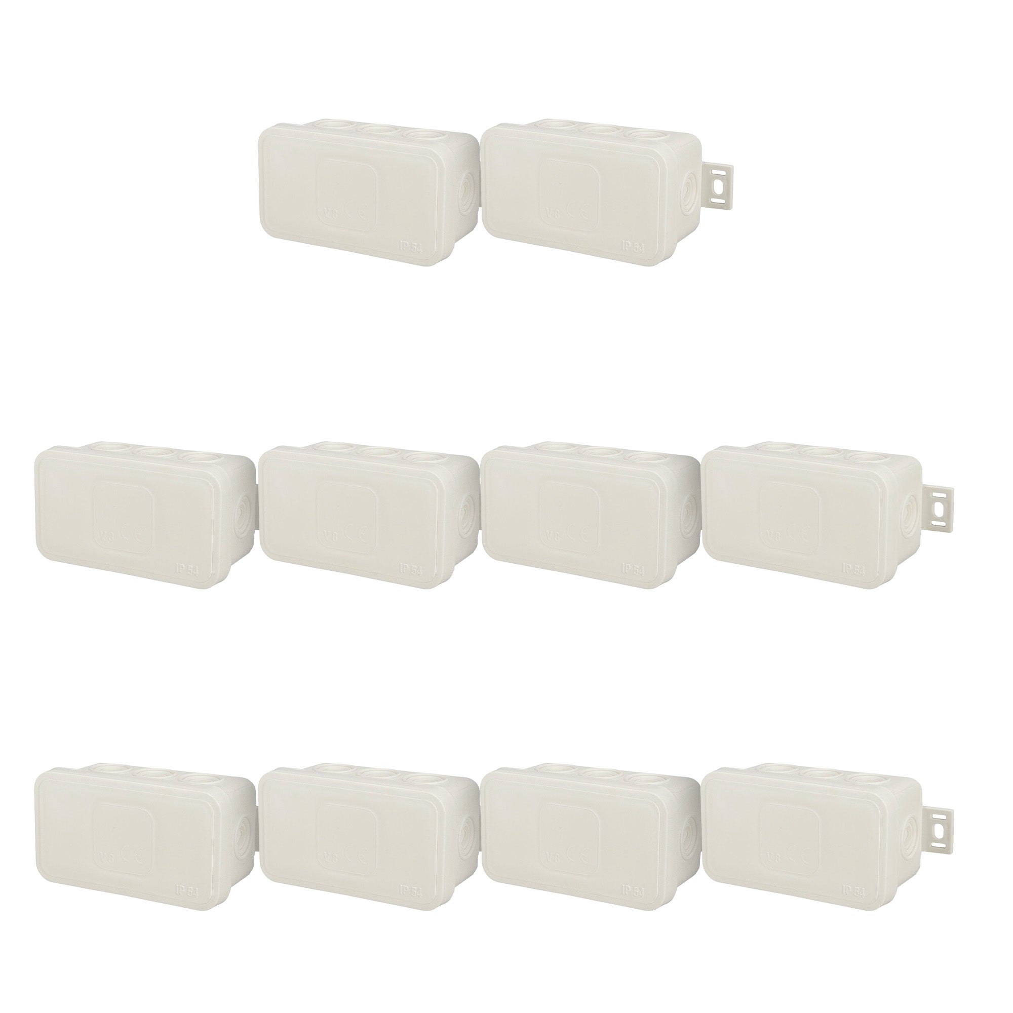 Puszka natynkowa hermetyczna elastyczna 80x45x41mm 12-wlotowa, zamknięcie "na klik" IP54 biała EDO 10 szt