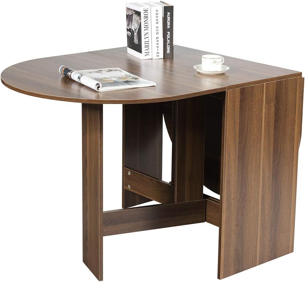 Stół do jadalni składany, stół kuchenny z drewna, stół do jadalni dla 4-7 osób, obciążenie do 60 kg, do małych pomieszczeń, 163 x 80 x 75 cm