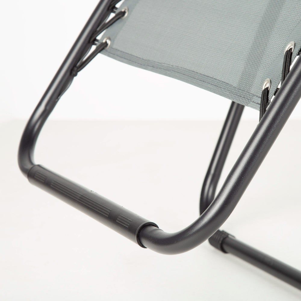 Pack de 2 cadeiras dobráveis de jardim de gravidade zero cinzentas 2 posições Aktive - 5