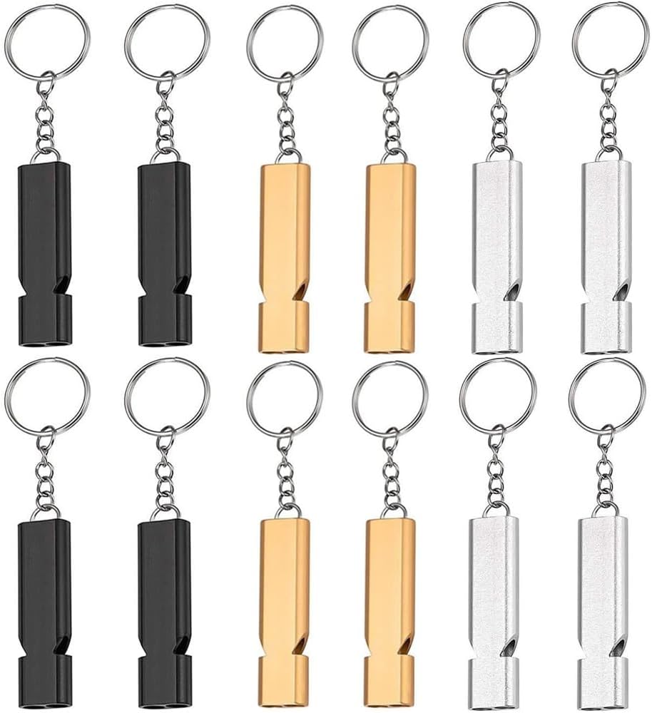 Lot De 4 Sifflets De Survie Double Bande - Sifflet Urgence 120dB Avec Cordon Et Clip, 4 Couleurs