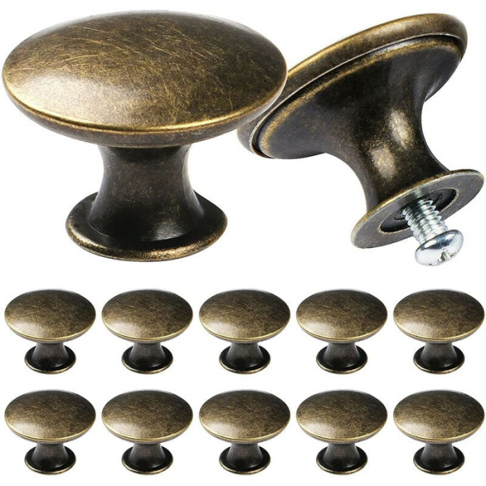 Uchwyty meblowe - Uchwyty do szuflad - Szkło - 12 sztuk - 30 mm - Brąz