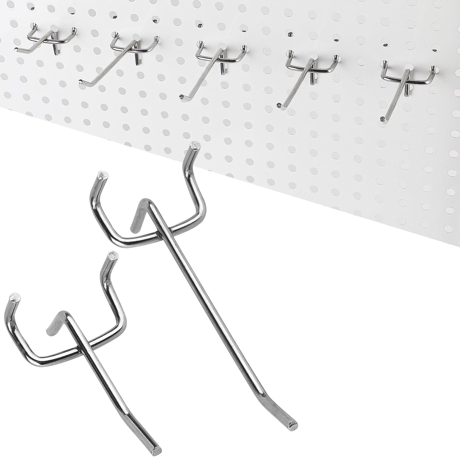 40 Pièces 10cm/5cm Crochets pour Panneaux Perforés Porte Panneau Mural Crochets Muraux pour les Outils d'Organisation,Étagères de Supermarchés,Racks à - 3