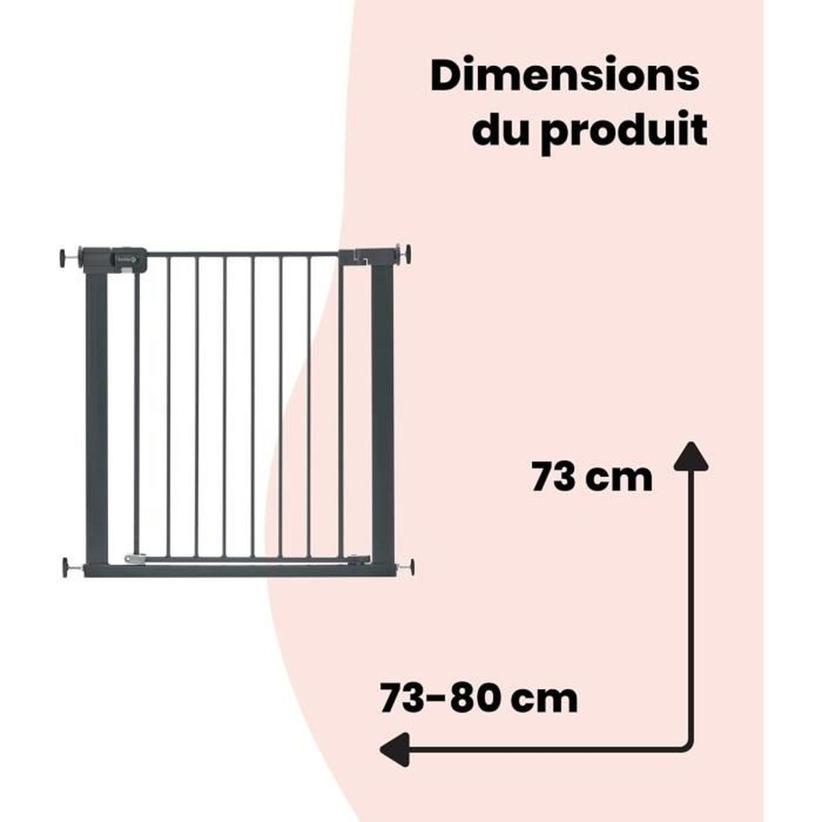 Barrière de sécurité enfant en métal 73-80 cm - Anthracite - Safety 1st - 8