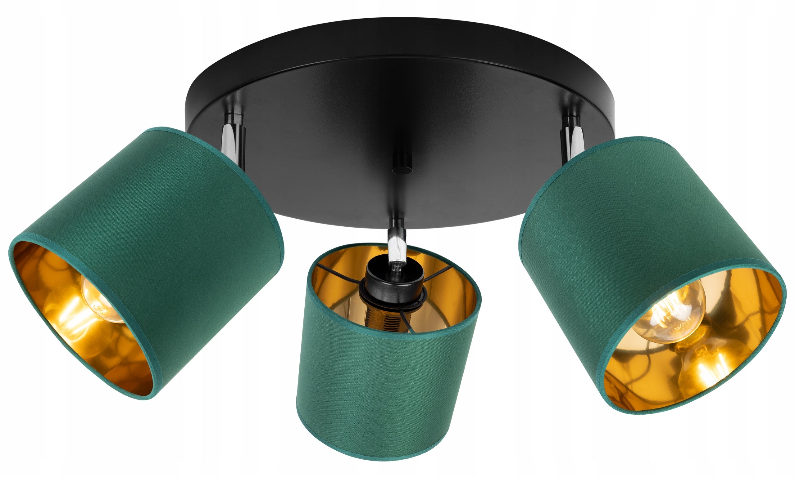 Lampa sufitowa wisząca LED modern 3xE27 klosz owalny złoty/zielony Light Home LH