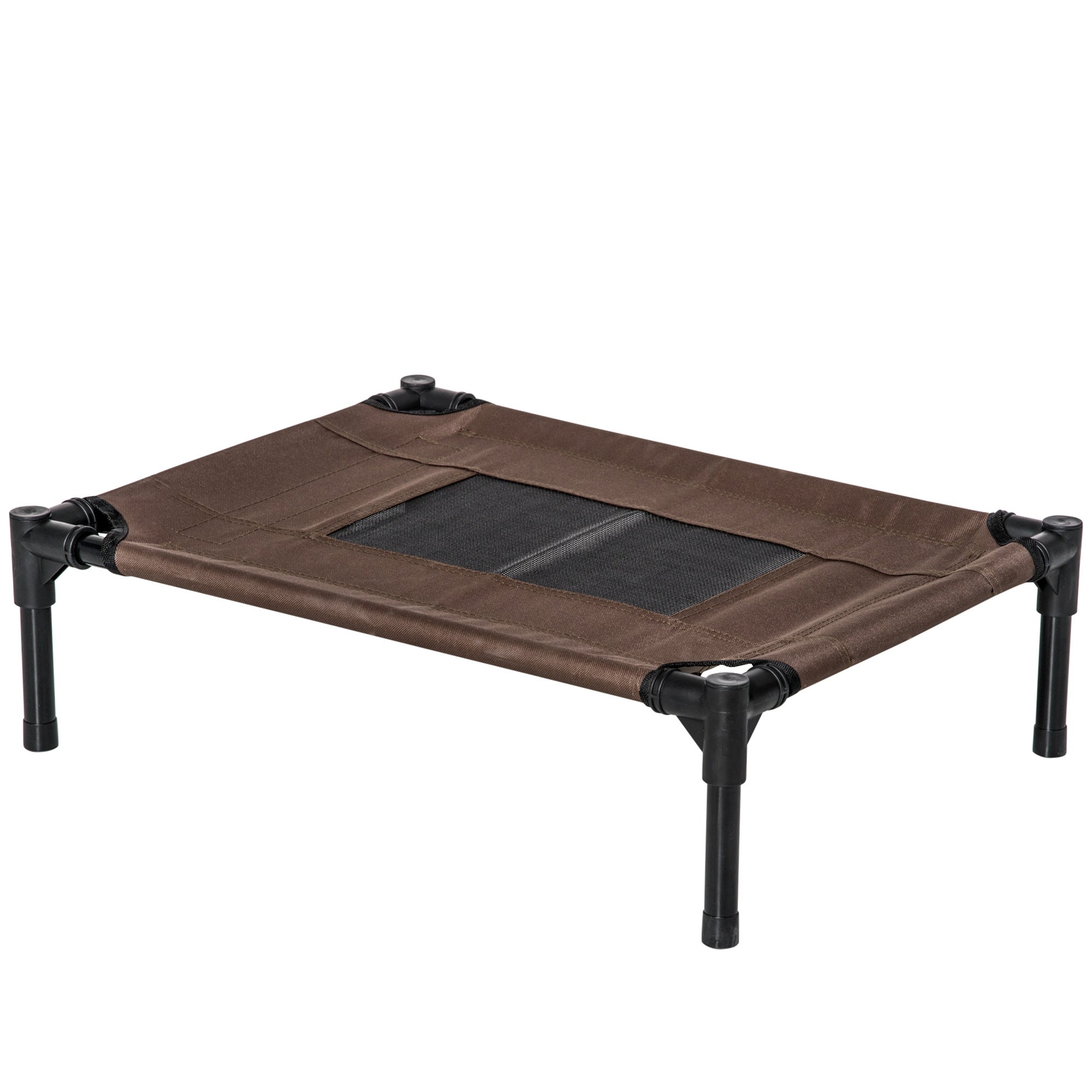 Cama perro gato portátil tela transpirable interior exterior 64x46x18cm marrón