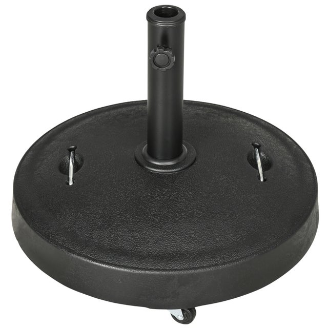 Support de parasol mobile 23,5 kg en résine - Ø53 x 41H cm - Compatible avec Ø38/48mm - Idéal pour jardin et balcon - Noir– ComfortXL Outdoor Living