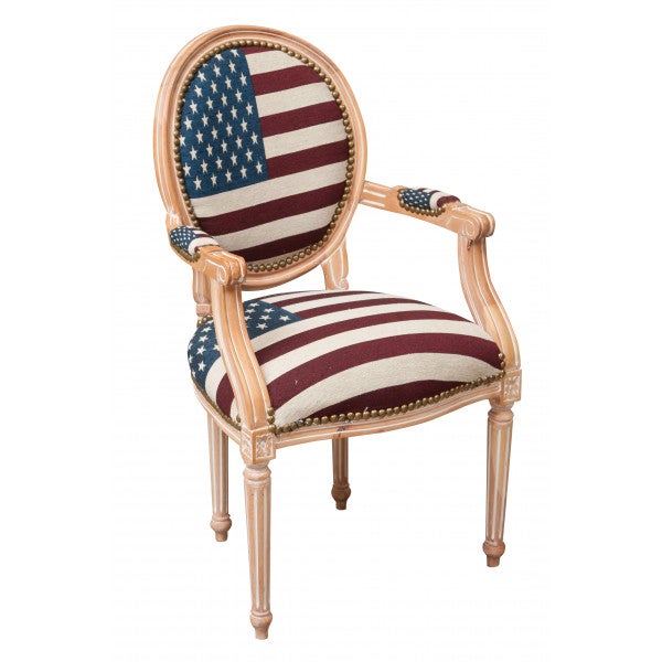 Biscottini sillón luis xvi de madera maciza de haya - silla medallón con acabado antiguo - sillón para salón y dormitorio - 58x56x101 - made in italy