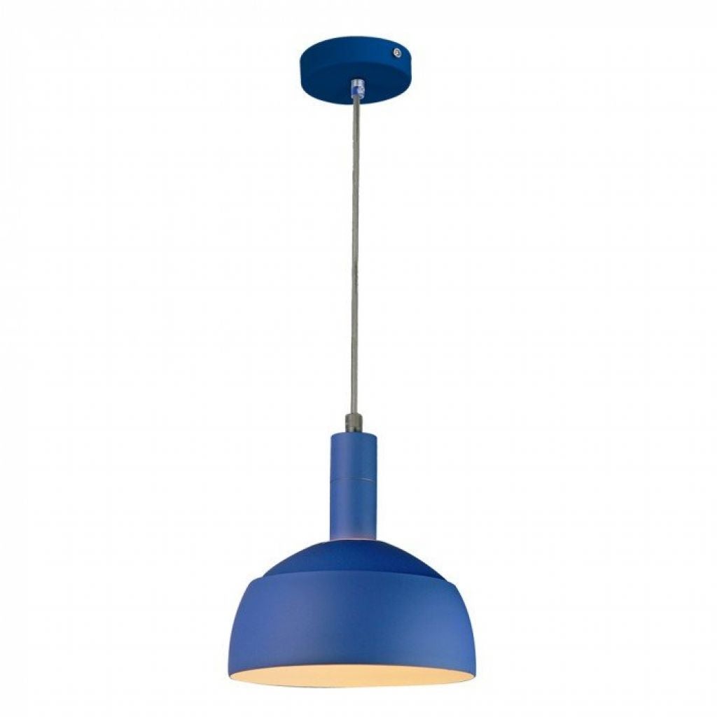 Żyrandol LED z kloszem aluminiowym i uchwytem na żarówkę E14 (maks. 60 W) Kolor niebieski