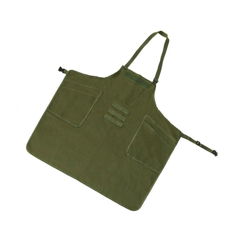 Taille étendue : 81 x 60 (80) cm (vert) Tablier de poche réglable avec boucle en toile pour magasin de thé au lait, café, restaurant, serveur, tablier - 3