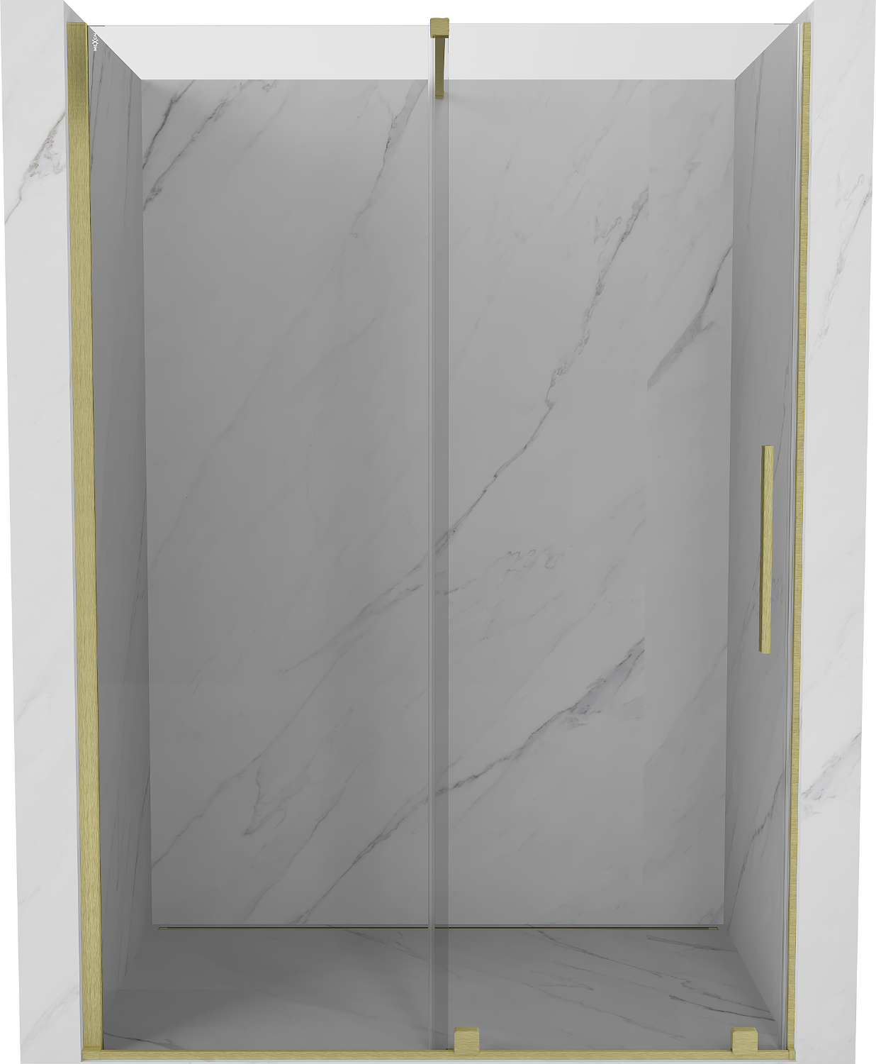 Mexen Velar drzwi prysznicowe rozsuwane 130 cm, transparent, złote szczotkowane - 871-130-000-01-55