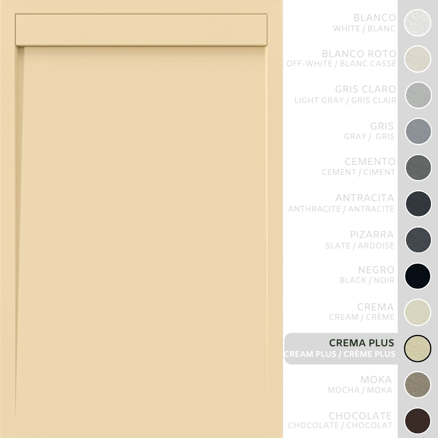 SOULHOME Brodzik prysznicowy– Żywica– Gel Coat– Gładka/Kamienna tekstura – Antypoślizgowy – intensywnie kremowy- 180x80- Niski 3cm– Minimalistyczny
