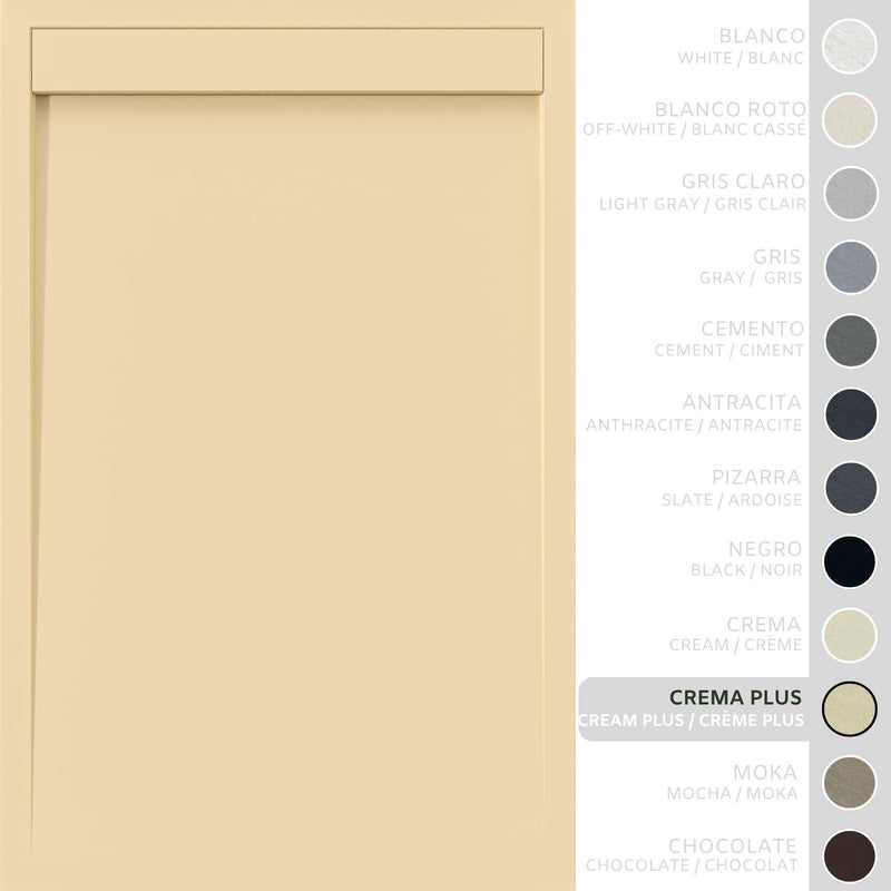 SOULHOME Brodzik prysznicowy– Żywica– Gel Coat– Gładka/Kamienna tekstura – Antypoślizgowy – intensywnie kremowy- 130X70- Niski 3cm– Minimalistyczny