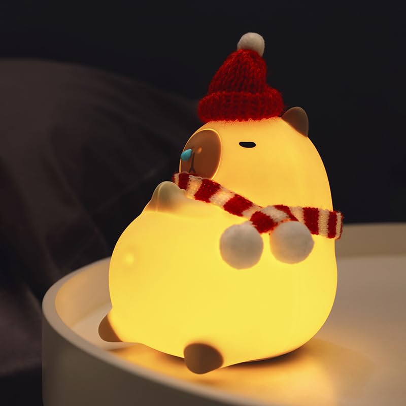 Lampka Kapibara LED Silikonowa Lampka Nocna dla Dzieci Ładowalna Lampka Nocna dla Dzieci Dekoracyjna Lampka Nocna Pokoju Funkcja Timera Lampka Nocna
