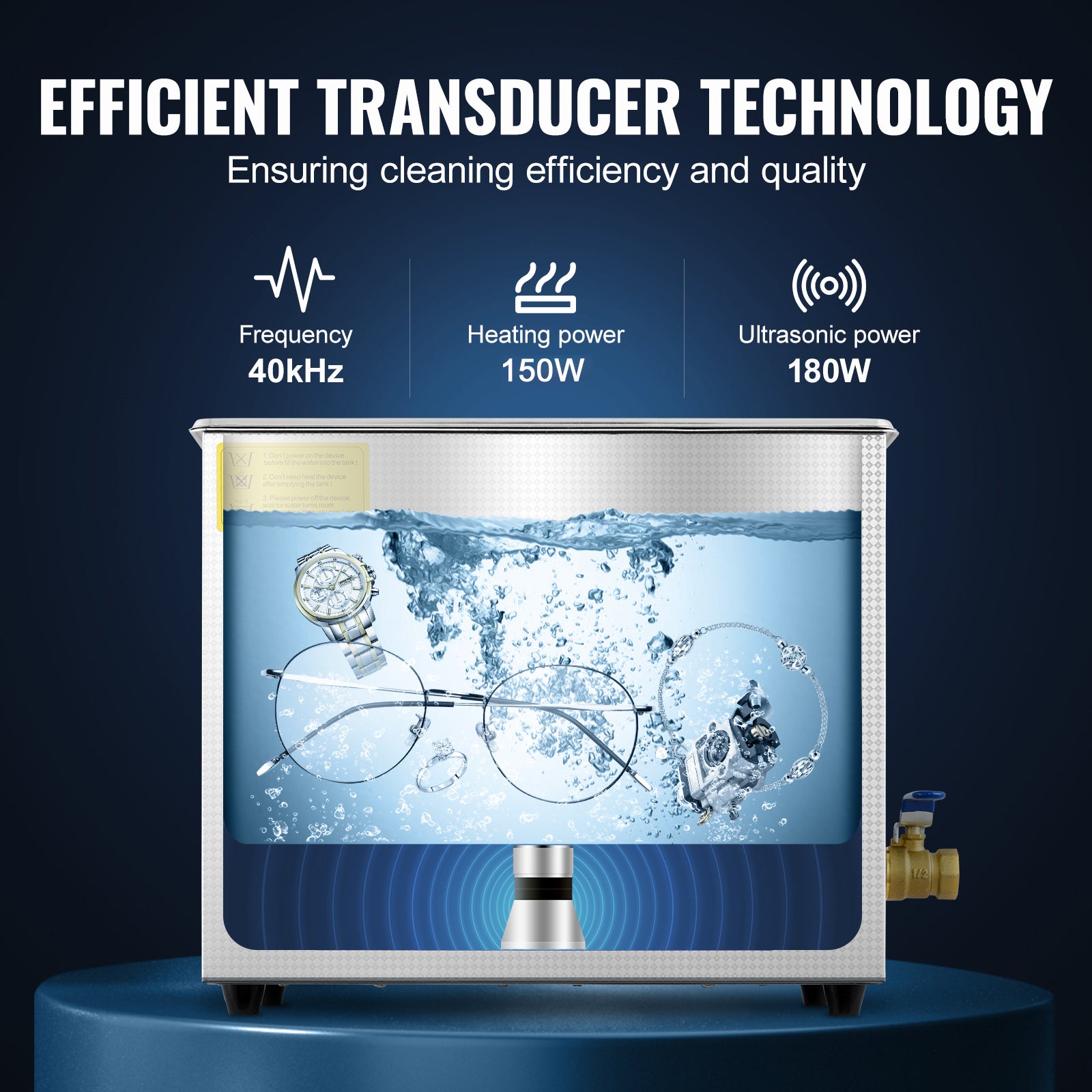 Nettoyeur a ultrasons SucceBuy 6 L avec affichage numerique, appareil professionnel pour nettoyage ultrasonique - 3
