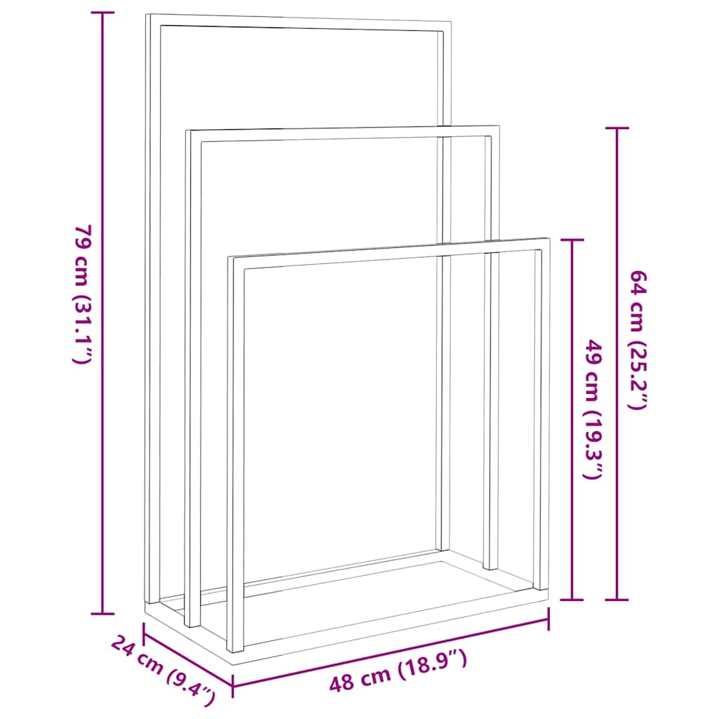 Porte serviettes sur pied Doré 48x24x79 cm Fer - 9