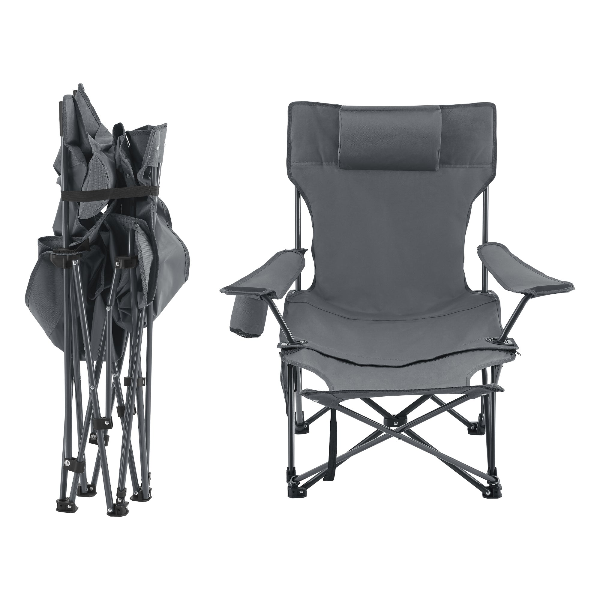 Set de table et 2 chaises pliantes Bellante gris casa.pro - 8