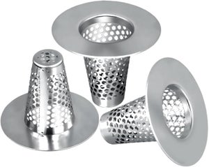 Protection De Drain En Silicone - Attrape-cheveux Pour Douche, Baignoire, évier - 12,5 Cm, Micro-perforations - Gris-blanc, Pliable, Facile à Nettoyer