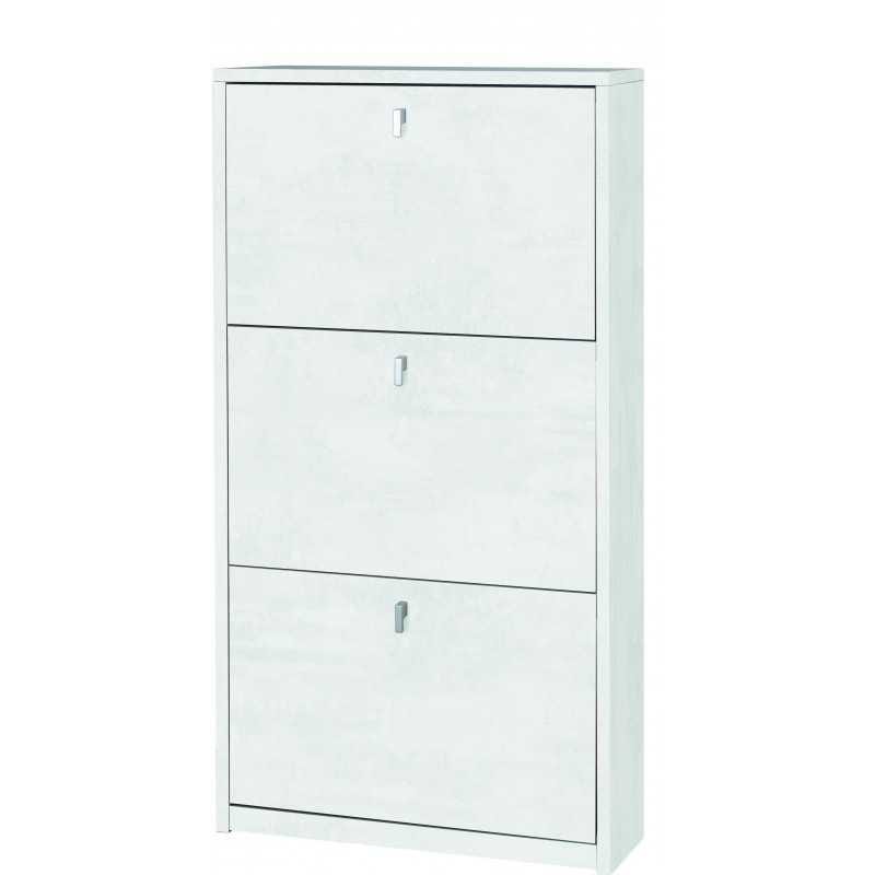 H117 Zapatero compacto que ahorra espacio con tres puertas Blanco Oxido ...