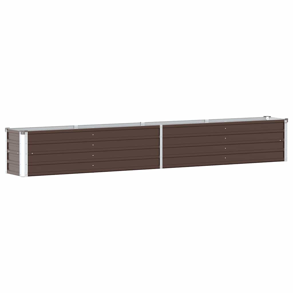 Canteiro elevado jardim aço galvanizado 320x40x45 cm castanho vidaXL - 9