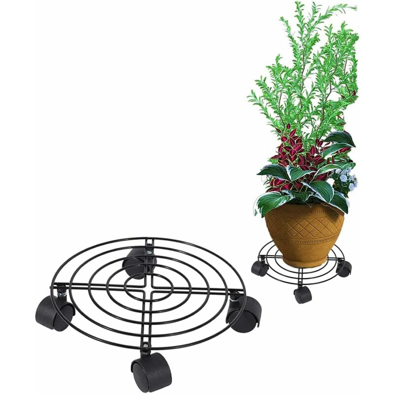 Accessoire Jardin Pratique Support Plantes à Roulettes KADAX - Plateau Transport Pots | Pratique Et Stable Couleur Terre Roulettes Jardinage
