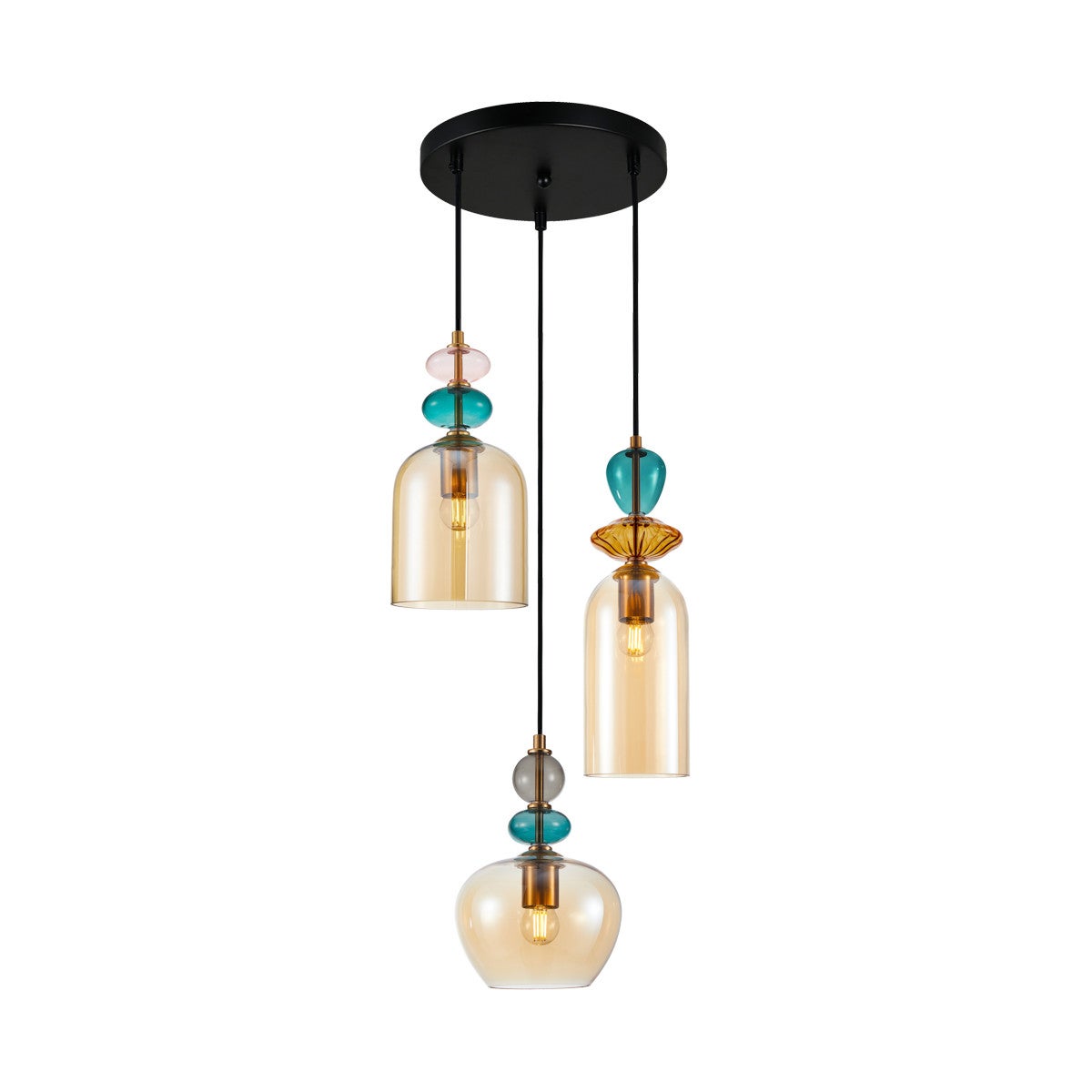 Lampa wisząca Busco kolorowa 1xE27x40W dekoracyjna wym: 125 x 39,5 x 39,5 cm szkło Italux