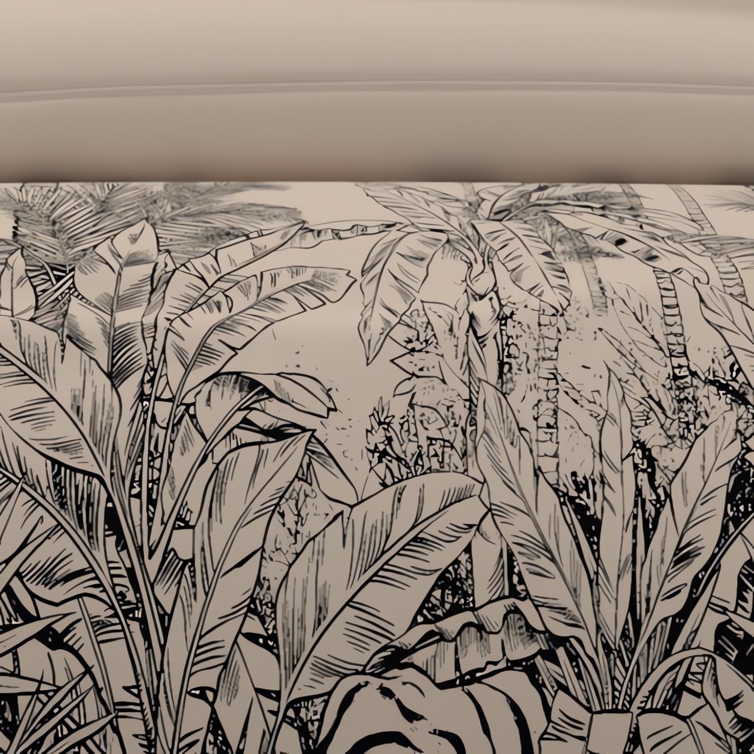 Parure housse de couette en coton 57 fils 260x240 cm TIGRE sable, par Soleil d'ocre - 2