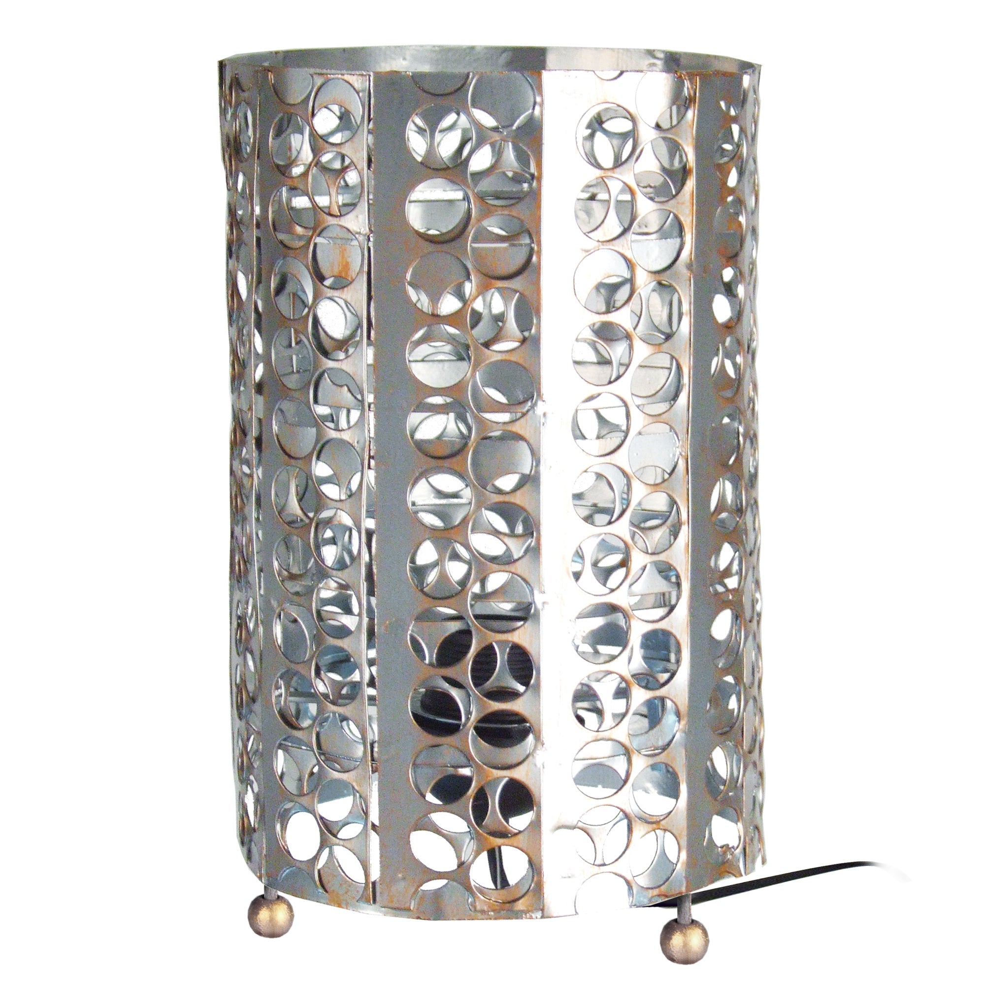 Nachttischlampe 'Gisèle' Aus Keramik – Weiß Mit Schwarzem Motiv, 14x29 Cm, Für E14 Leuchtmittel Bis 40W