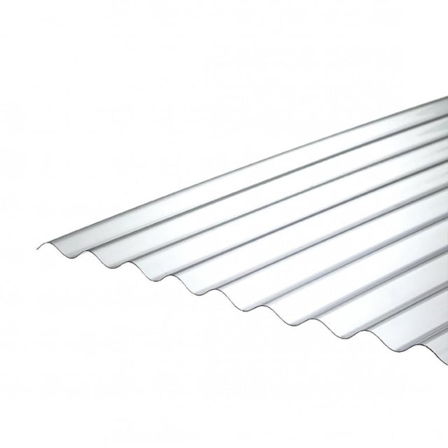 Lot de 10 plaques en polycarbonate ondulé 76/18 1,1 mm Clear 1265 x 1000 mm UV