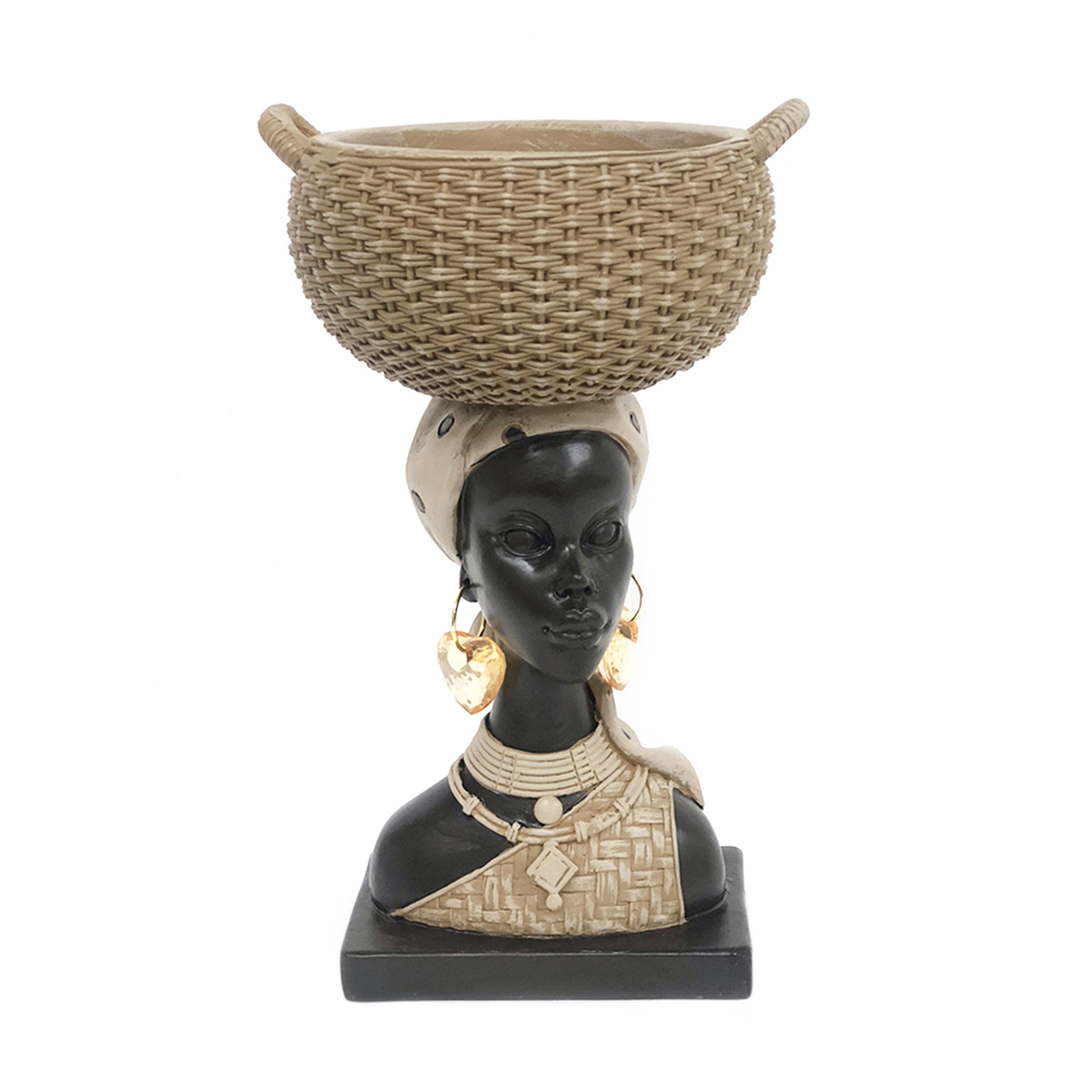 Origen home decor - figura africana figuras | africanas y elefantes marrón - 23x12x14 cm