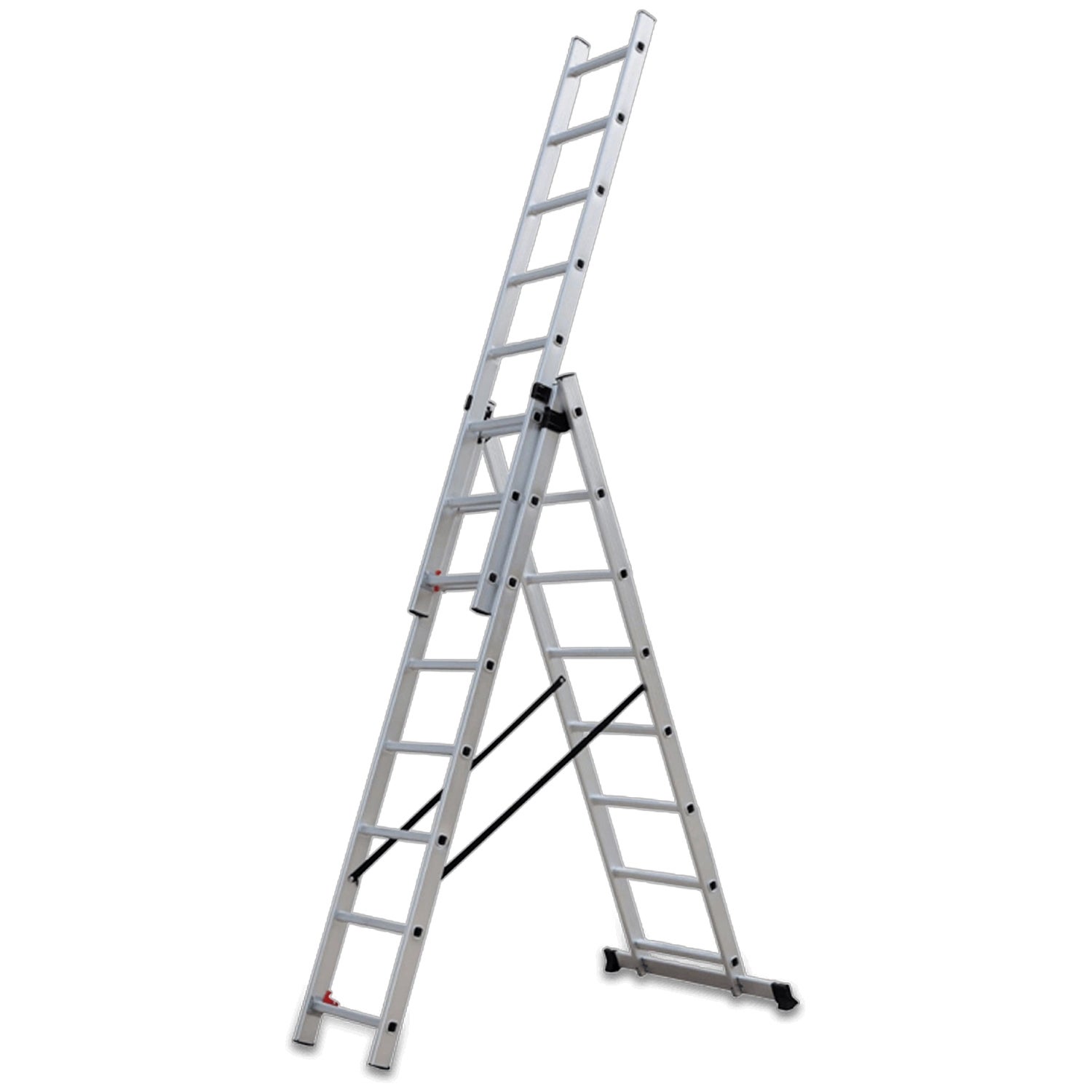 Drabina Aluminiowa 3x8 stopni Wielofunkcyjna Uniwersalna 150 kg 4,86m MOCNA