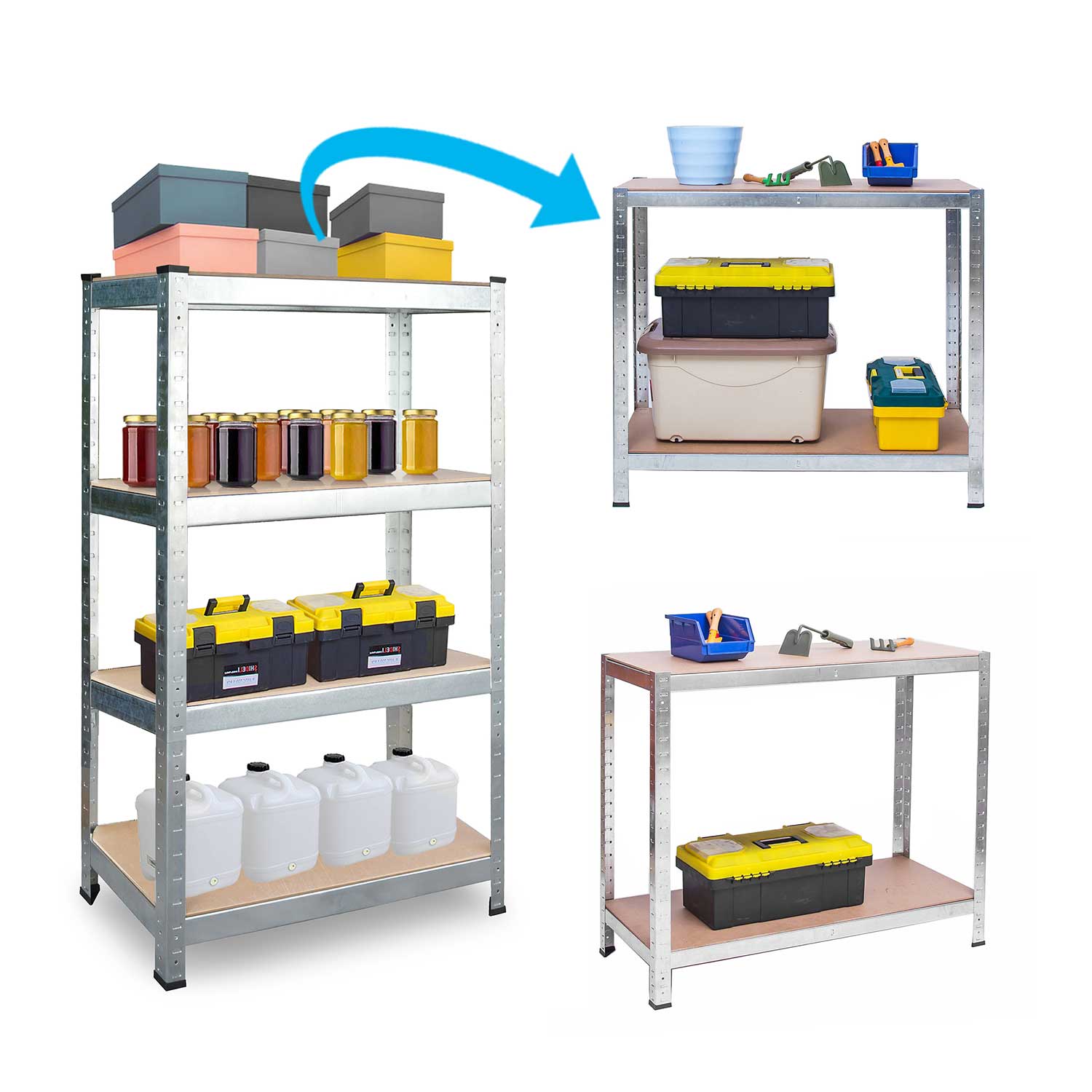 Étagère en métal Humberg HR-812, lot de 2, 180 x 90 x 40 cm - 9