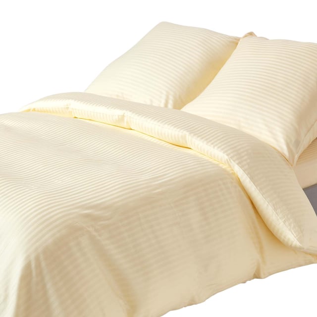 Homescapes Parure de lit Jaune pastel 100% coton Egyptien 330 fils 155 x 200 cm