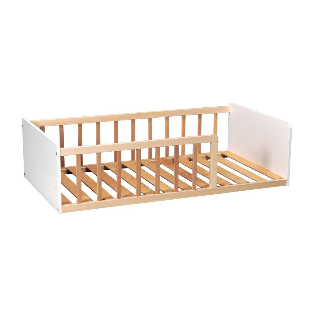LIT 70x140 PILOU avec sommier / Blanc et Naturel - 7
